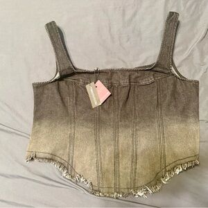 PrettyLittleThing Brown Ombre Crop Top